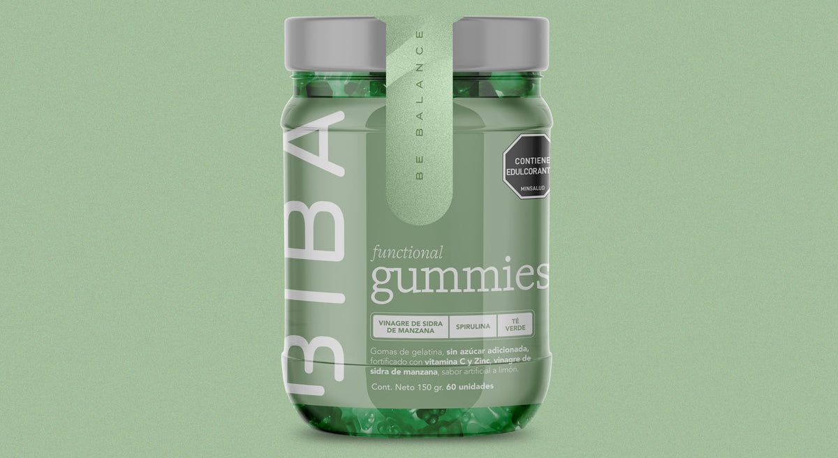 Gomitas Detox BIBA con vinagre de manzana y spirulina para apoyar la digestión y sentir ligereza